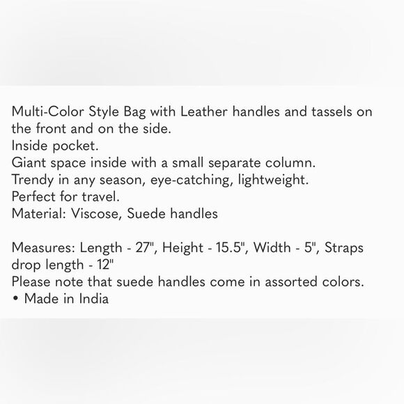 Raj x Lulu’s Guatemala Boho Extra Large Tote Bag - Picture 4 of 4